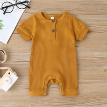 Load image into Gallery viewer, Unisex Short Sleeve Cotton Ribbed Romper - Comfy Bambino