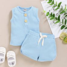 Load image into Gallery viewer, Sleeveless Cotton Vest Top and Shorts - Comfy Bambino
