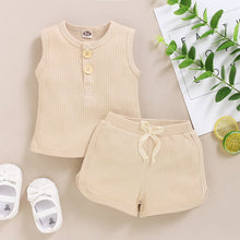 Load image into Gallery viewer, Sleeveless Cotton Vest Top and Shorts - Comfy Bambino
