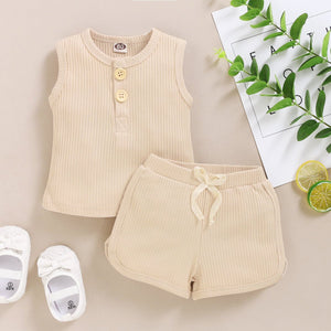 Sleeveless Cotton Vest Top and Shorts - Comfy Bambino