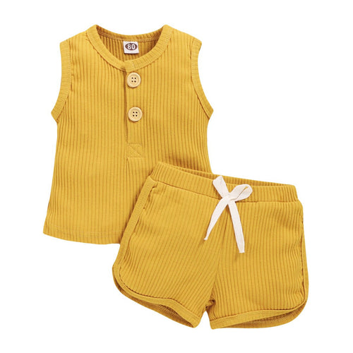Sleeveless Cotton Vest Top and Shorts - Comfy Bambino
