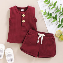 Load image into Gallery viewer, Sleeveless Cotton Vest Top and Shorts - Comfy Bambino
