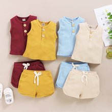 Load image into Gallery viewer, Sleeveless Cotton Vest Top and Shorts - Comfy Bambino
