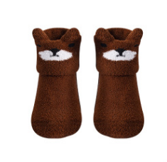 Baby Silicone Coral Fleece Non-Slip Cartoon Socks