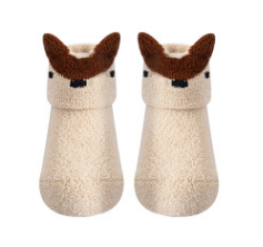 Baby Silicone Coral Fleece Non-Slip Cartoon Socks