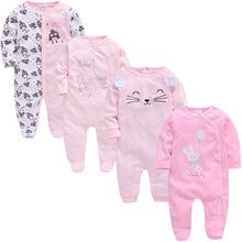 Load image into Gallery viewer, 4 Piece Baby Girl Romper Set - Comfy Bambino
