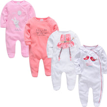 Load image into Gallery viewer, 4 Piece Baby Girl Romper Set - Comfy Bambino
