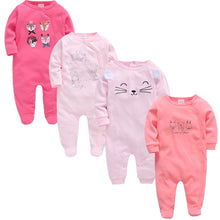 Load image into Gallery viewer, 4 Piece Baby Girl Romper Set - Comfy Bambino
