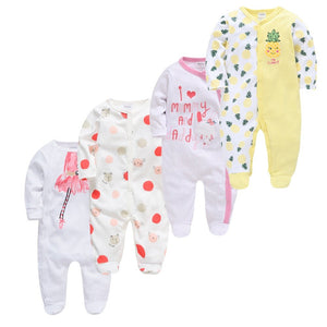 4 Piece Baby Girl Romper Set - Comfy Bambino