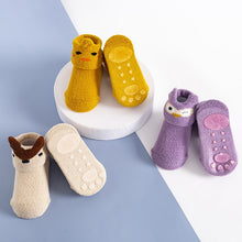 Load image into Gallery viewer, Baby Silicone Coral Fleece Non-Slip Cartoon Socks
