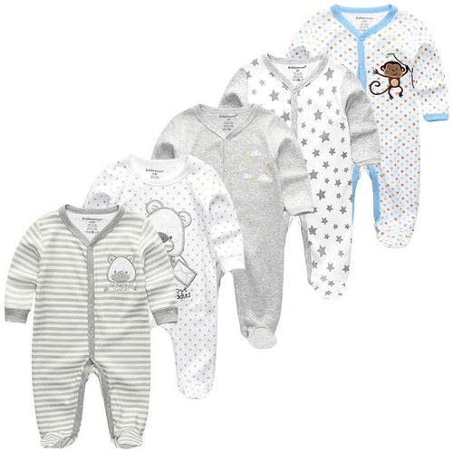 5 Piece Baby Rompers Jumpsuit Set - Comfy Bambino