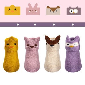 Baby Silicone Coral Fleece Non-Slip Cartoon Socks