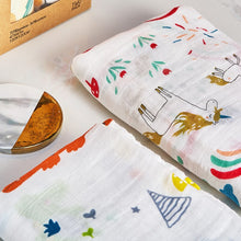 Load image into Gallery viewer, Kangobaby 2pcs/Set Soft Bamboo Cotton Baby Blanket Muslin Swaddle
