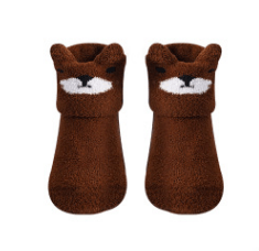 Baby Silicone Coral Fleece Non - Slip Cartoon Socks - Comfy Bambino