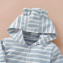 Load image into Gallery viewer, Blue Striped Baby Boy Romper - Comfy Bambino
