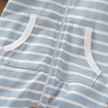 Load image into Gallery viewer, Blue Striped Baby Boy Romper - Comfy Bambino
