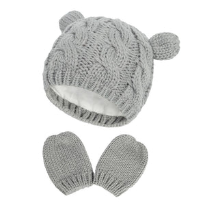 Cute Winter Warm Knit Hat and Glove Set - Comfy Bambino