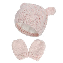 Load image into Gallery viewer, Cute Winter Warm Knit Hat and Glove Set - Comfy Bambino
