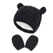Load image into Gallery viewer, Cute Winter Warm Knit Hat and Glove Set - Comfy Bambino
