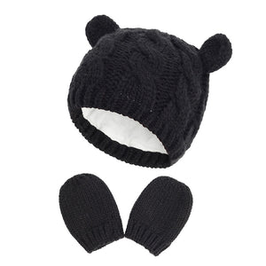 Cute Winter Warm Knit Hat and Glove Set - Comfy Bambino