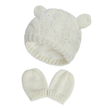 Load image into Gallery viewer, Cute Winter Warm Knit Hat and Glove Set - Comfy Bambino
