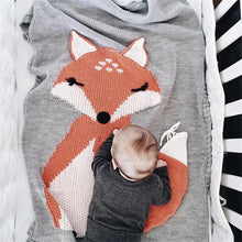 Load image into Gallery viewer, Fox Pattern Wool Blanket - Comfy Bambino
