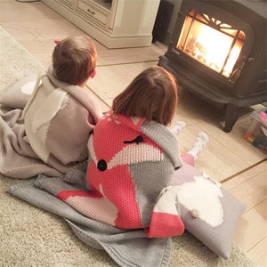 Fox Pattern Wool Blanket - Comfy Bambino
