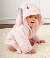 Load image into Gallery viewer, Hooded Animal Baby Bathrobe - Comfy Bambino
