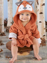 Load image into Gallery viewer, Hooded Animal Baby Bathrobe - Comfy Bambino
