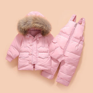 Kids Cosy Essential 2 Piece Winter Hooded Down Jacket - Comfy Bambino