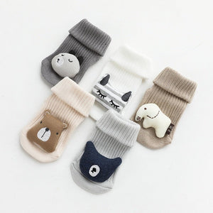 Non - Slip Soft Cotton Cartoon Animal Baby Socks - Comfy Bambino