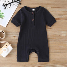 Load image into Gallery viewer, Unisex Short Sleeve Cotton Ribbed Romper - Comfy Bambino
