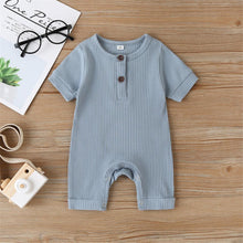 Load image into Gallery viewer, Unisex Short Sleeve Cotton Ribbed Romper - Comfy Bambino
